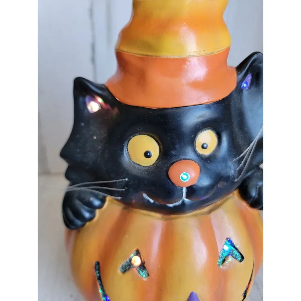 Eerie Alley light up‎ cat pumpkin candy corn Halloween prop home decor